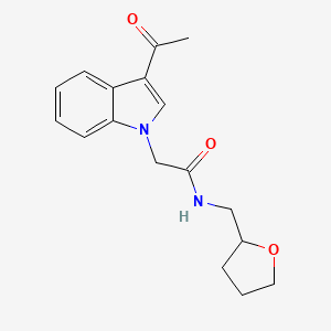 molecular formula C17H20N2O3 B4099295 2-(3-acetyl-1H-indol-1-yl)-N-(tetrahydro-2-furanylmethyl)acetamide 