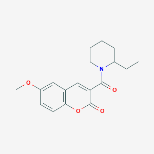 3-[(2-ethyl-1-piperidinyl)carbonyl]-6-methoxy-2H-chromen-2-one