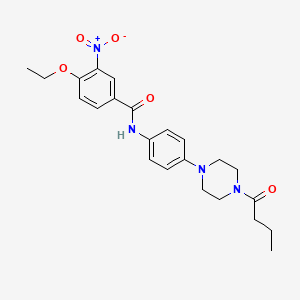 molecular formula C23H28N4O5 B4099317 N-[4-(4-butyryl-1-piperazinyl)phenyl]-4-ethoxy-3-nitrobenzamide 