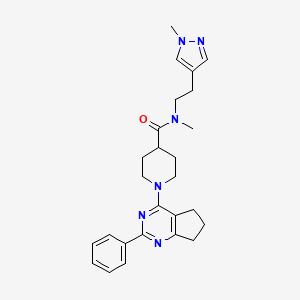 N-methyl-N-[2-(1-methyl-1H-pyrazol-4-yl)ethyl]-1-(2-phenyl-6,7-dihydro-5H-cyclopenta[d]pyrimidin-4-yl)-4-piperidinecarboxamide