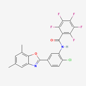 molecular formula C22H12ClF5N2O2 B4099343 N-[2-chloro-5-(5,7-dimethyl-1,3-benzoxazol-2-yl)phenyl]-2,3,4,5,6-pentafluorobenzamide 