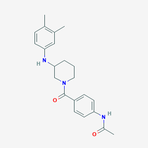 molecular formula C22H27N3O2 B4099346 N-[4-({3-[(3,4-dimethylphenyl)amino]-1-piperidinyl}carbonyl)phenyl]acetamide 