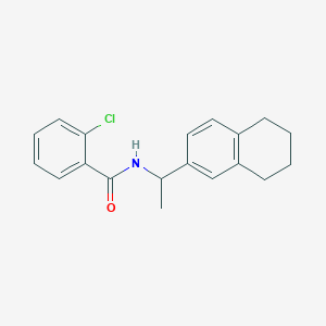 molecular formula C19H20ClNO B4099376 2-chloro-N-[1-(5,6,7,8-tetrahydro-2-naphthalenyl)ethyl]benzamide 