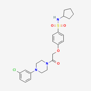 molecular formula C23H28ClN3O4S B4099400 4-{2-[4-(3-chlorophenyl)-1-piperazinyl]-2-oxoethoxy}-N-cyclopentylbenzenesulfonamide 