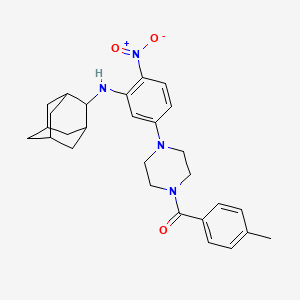 molecular formula C28H34N4O3 B4099467 2-adamantyl{5-[4-(4-methylbenzoyl)-1-piperazinyl]-2-nitrophenyl}amine 