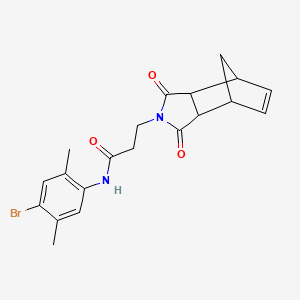 molecular formula C20H21BrN2O3 B4099490 N-(4-bromo-2,5-dimethylphenyl)-3-(1,3-dioxo-1,3,3a,4,7,7a-hexahydro-2H-4,7-methanoisoindol-2-yl)propanamide 