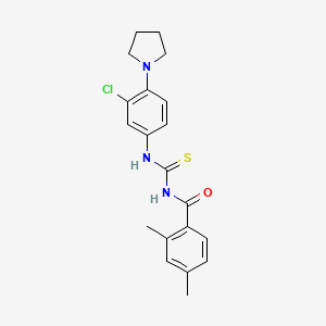 N-({[3-chloro-4-(1-pyrrolidinyl)phenyl]amino}carbonothioyl)-2,4-dimethylbenzamide