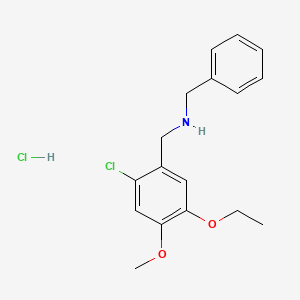 N-[(2-chloro-5-ethoxy-4-methoxyphenyl)methyl]-1-phenylmethanamine;hydrochloride