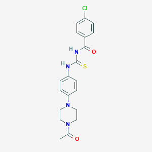 molecular formula C20H21ClN4O2S B409958 N-{[4-(4-acetylpiperazin-1-yl)phenyl]carbamothioyl}-4-chlorobenzamide 