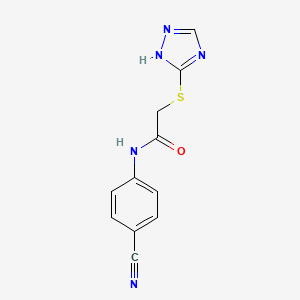 molecular formula C11H9N5OS B4099583 N-(4-cyanophenyl)-2-(4H-1,2,4-triazol-3-ylthio)acetamide 