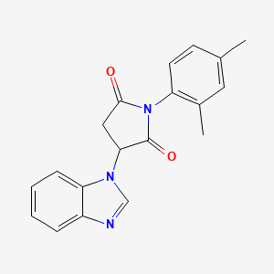 molecular formula C19H17N3O2 B4099618 3-(1H-benzimidazol-1-yl)-1-(2,4-dimethylphenyl)pyrrolidine-2,5-dione 