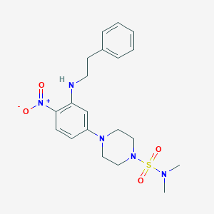 molecular formula C20H27N5O4S B4099626 N,N-dimethyl-4-{4-nitro-3-[(2-phenylethyl)amino]phenyl}-1-piperazinesulfonamide 