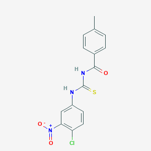molecular formula C15H12ClN3O3S B409966 N-[(4-chloro-3-nitrophenyl)carbamothioyl]-4-methylbenzamide 