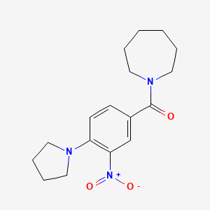 molecular formula C17H23N3O3 B4099671 Azepan-1-yl-(3-nitro-4-pyrrolidin-1-ylphenyl)methanone 