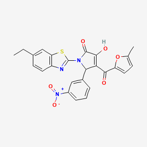 molecular formula C25H19N3O6S B4099692 1-(6-ethyl-1,3-benzothiazol-2-yl)-3-hydroxy-4-(5-methyl-2-furoyl)-5-(3-nitrophenyl)-1,5-dihydro-2H-pyrrol-2-one 