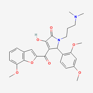 molecular formula C27H30N2O7 B4099706 5-(2,4-dimethoxyphenyl)-1-[3-(dimethylamino)propyl]-3-hydroxy-4-[(7-methoxy-1-benzofuran-2-yl)carbonyl]-1,5-dihydro-2H-pyrrol-2-one 