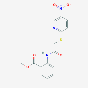 molecular formula C15H13N3O5S B4099713 methyl 2-({[(5-nitro-2-pyridinyl)thio]acetyl}amino)benzoate 