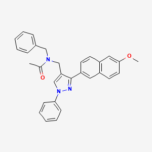 N-benzyl-N-[[3-(6-methoxynaphthalen-2-yl)-1-phenylpyrazol-4-yl]methyl]acetamide