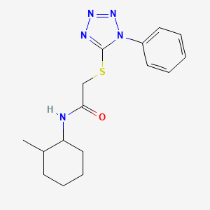 molecular formula C16H21N5OS B4099721 N-(2-methylcyclohexyl)-2-[(1-phenyl-1H-tetrazol-5-yl)sulfanyl]acetamide 