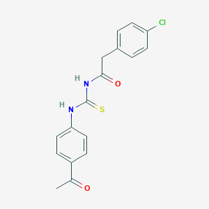 molecular formula C17H15ClN2O2S B409973 N-[(4-acetylphenyl)carbamothioyl]-2-(4-chlorophenyl)acetamide 