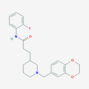 3-[1-(2,3-dihydro-1,4-benzodioxin-6-ylmethyl)-3-piperidinyl]-N-(2-fluorophenyl)propanamide