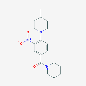 molecular formula C18H25N3O3 B4099777 [4-(4-Methylpiperidin-1-yl)-3-nitrophenyl]-piperidin-1-ylmethanone 