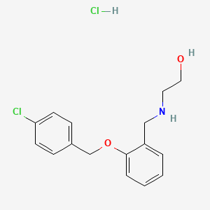 molecular formula C16H19Cl2NO2 B4099778 2-[[2-[(4-Chlorophenyl)methoxy]phenyl]methylamino]ethanol;hydrochloride 