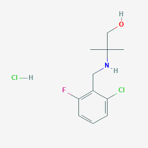 2-[(2-Chloro-6-fluorophenyl)methylamino]-2-methylpropan-1-ol;hydrochloride