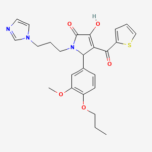 3-Hydroxy-1-(3-imidazolylpropyl)-5-(3-methoxy-4-propoxyphenyl)-4-(2-thienylcar bonyl)-3-pyrrolin-2-one