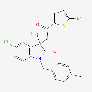 3-[2-(5-bromothiophen-2-yl)-2-oxoethyl]-5-chloro-3-hydroxy-1-(4-methylbenzyl)-1,3-dihydro-2H-indol-2-one