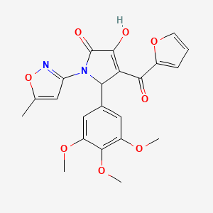 molecular formula C22H20N2O8 B4099806 (4E)-4-[furan-2-yl(hydroxy)methylidene]-1-(5-methyl-1,2-oxazol-3-yl)-5-(3,4,5-trimethoxyphenyl)pyrrolidine-2,3-dione 