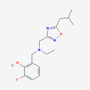 2-({ethyl[(5-isobutyl-1,2,4-oxadiazol-3-yl)methyl]amino}methyl)-6-fluorophenol