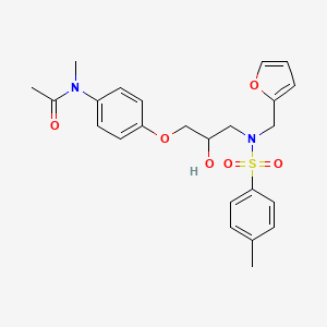 N-[4-(3-{(2-furylmethyl)[(4-methylphenyl)sulfonyl]amino}-2-hydroxypropoxy)phenyl]-N-methylacetamide