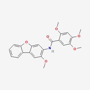 molecular formula C23H21NO6 B4099820 2,4,5-trimethoxy-N-(2-methoxydibenzo[b,d]furan-3-yl)benzamide 