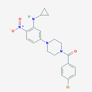 molecular formula C20H21BrN4O3 B409983 1-(4-Bromobenzoyl)-4-{3-(cyclopropylamino)-4-nitrophenyl}piperazine 