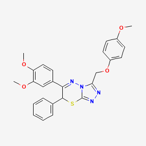 6-(3,4-dimethoxyphenyl)-3-[(4-methoxyphenoxy)methyl]-7-phenyl-7H-[1,2,4]triazolo[3,4-b][1,3,4]thiadiazine