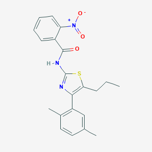 molecular formula C21H21N3O3S B409987 N-[4-(2,5-dimethylphenyl)-5-propyl-1,3-thiazol-2-yl]-2-nitrobenzamide 