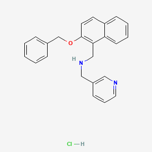 N-[(2-phenylmethoxynaphthalen-1-yl)methyl]-1-pyridin-3-ylmethanamine;hydrochloride