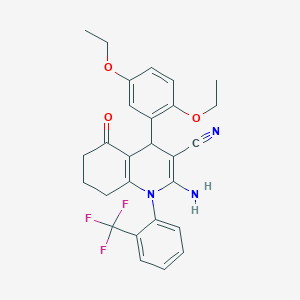 2-amino-4-(2,5-diethoxyphenyl)-5-oxo-1-[2-(trifluoromethyl)phenyl]-1,4,5,6,7,8-hexahydro-3-quinolinecarbonitrile