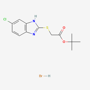 tert-butyl 2-[(6-chloro-1H-benzimidazol-2-yl)sulfanyl]acetate;hydrobromide