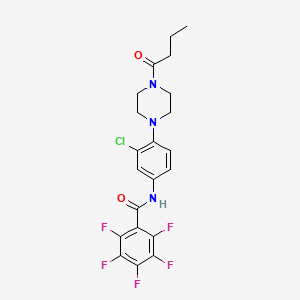 molecular formula C21H19ClF5N3O2 B4099900 N-[4-(4-butanoylpiperazin-1-yl)-3-chlorophenyl]-2,3,4,5,6-pentafluorobenzamide 