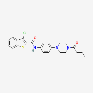 molecular formula C23H24ClN3O2S B4099906 N-[4-(4-butanoylpiperazin-1-yl)phenyl]-3-chloro-1-benzothiophene-2-carboxamide 