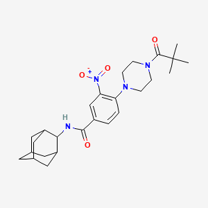 N-2-adamantyl-4-[4-(2,2-dimethylpropanoyl)-1-piperazinyl]-3-nitrobenzamide