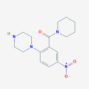 molecular formula C16H22N4O3 B4099923 1-[4-nitro-2-(1-piperidinylcarbonyl)phenyl]piperazine 