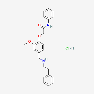 molecular formula C24H27ClN2O3 B4099943 2-[2-methoxy-4-[(2-phenylethylamino)methyl]phenoxy]-N-phenylacetamide;hydrochloride 