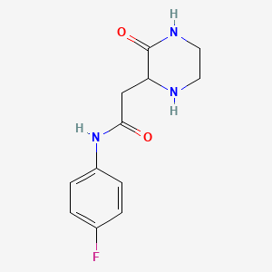 molecular formula C12H14FN3O2 B4099967 N-(4-fluorophenyl)-2-(3-oxopiperazin-2-yl)acetamide 