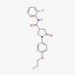 molecular formula C20H21ClN2O3 B4099978 N-(2-chlorophenyl)-5-oxo-1-(4-propoxyphenyl)pyrrolidine-3-carboxamide 