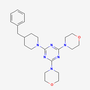 molecular formula C23H32N6O2 B4099988 2-(4-benzyl-1-piperidinyl)-4,6-di-4-morpholinyl-1,3,5-triazine 