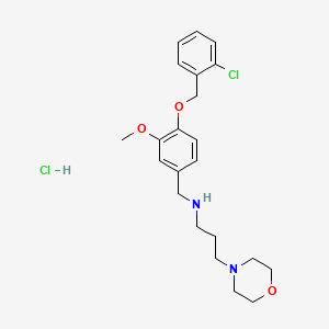 N-[[4-[(2-chlorophenyl)methoxy]-3-methoxyphenyl]methyl]-3-morpholin-4-ylpropan-1-amine;hydrochloride