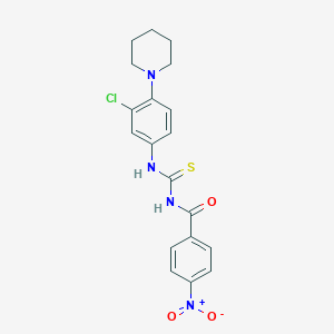 molecular formula C19H19ClN4O3S B410004 N-[3-chloro-4-(1-piperidinyl)phenyl]-N'-{4-nitrobenzoyl}thiourea 